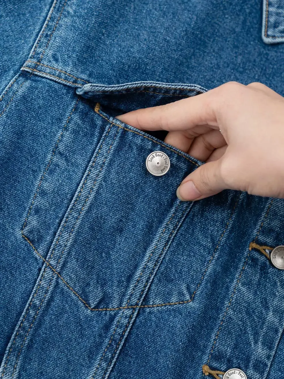 Áo Khoác Jeans Nữ Crop Cơ Bản - xanh trung - S