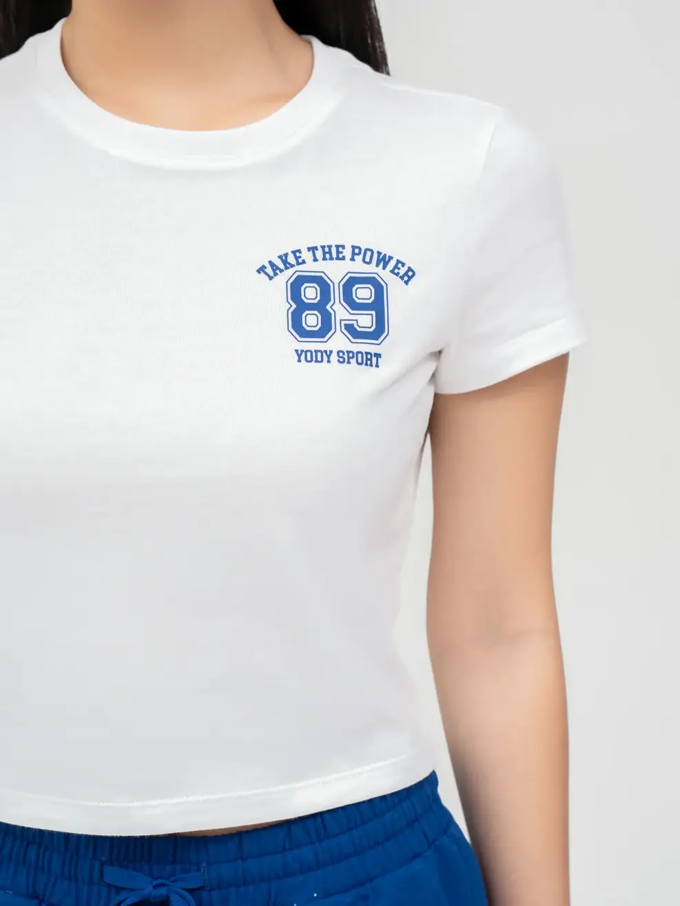 Bộ Đồ Nữ Thể Thao In Hình - Trắng Navy - S