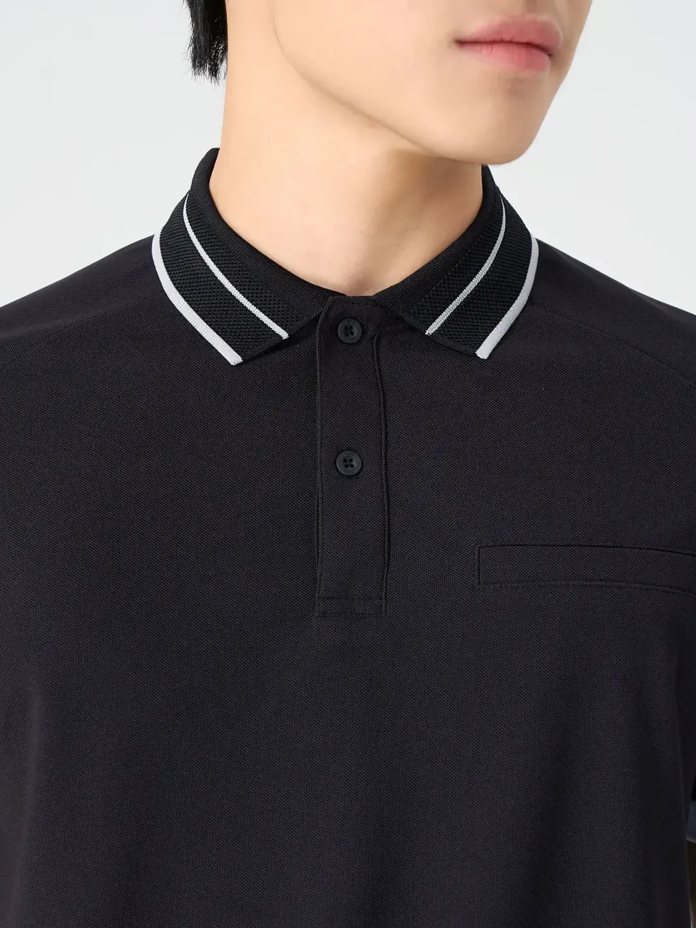 ÁO POLO NAM CAN VAI TÚI CƠI - Đen - M