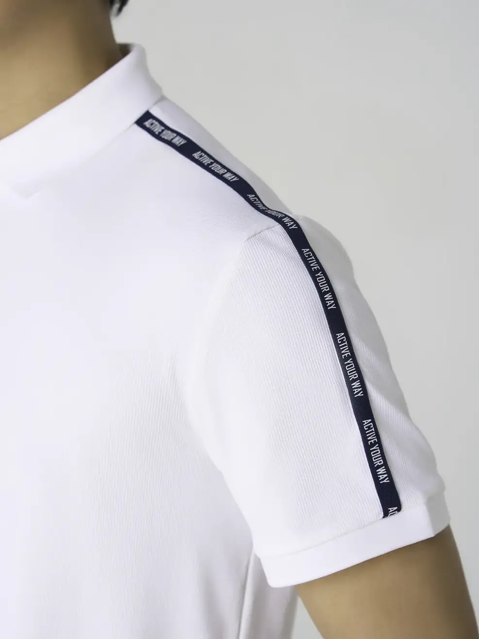 Áo Polo Thể Thao Nam Phối Dây Dệt Vai - Trắng 013 - M