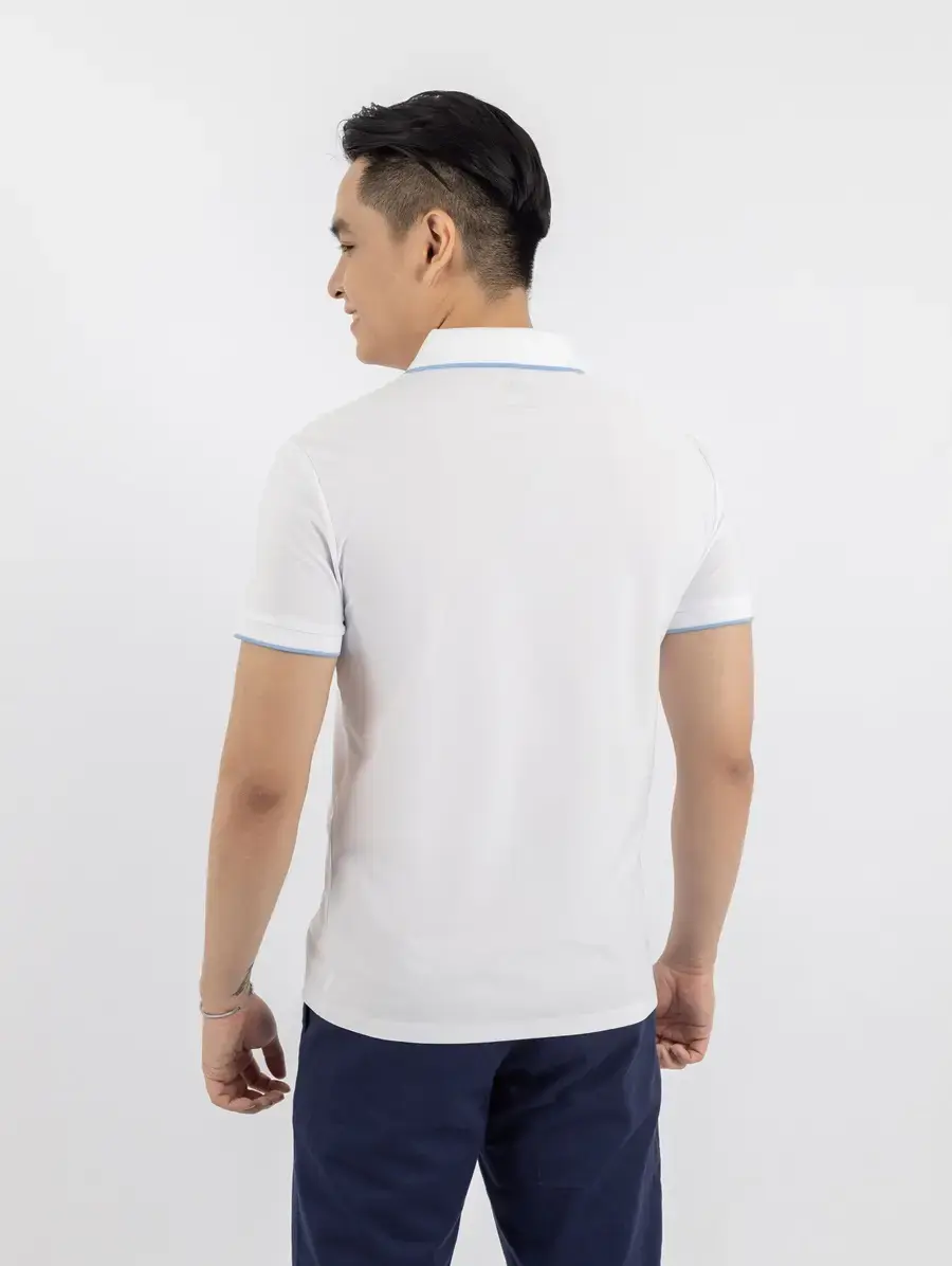 Áo Polo Nam Pique Gia Đình - Trắng - M