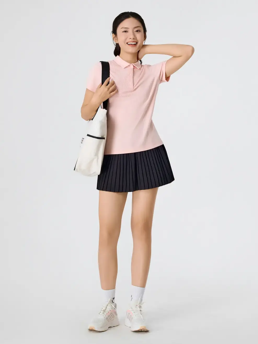 Áo Polo Nữ Thể Thao In Hoạ Tiết - hồng 047 - XS