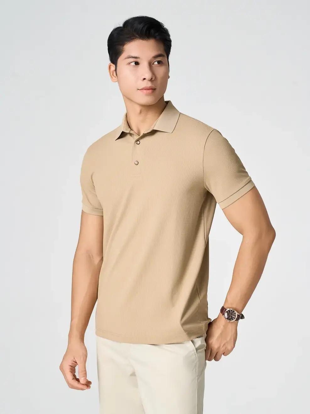 Áo Polo Nam Waffle Siêu Co Giãn - Màu nâu 019 - M