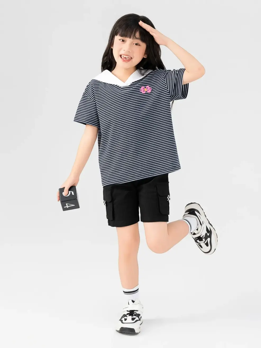 Áo Thun Trẻ Em Cổ Thủy Thủ - Kẻ navy - 2