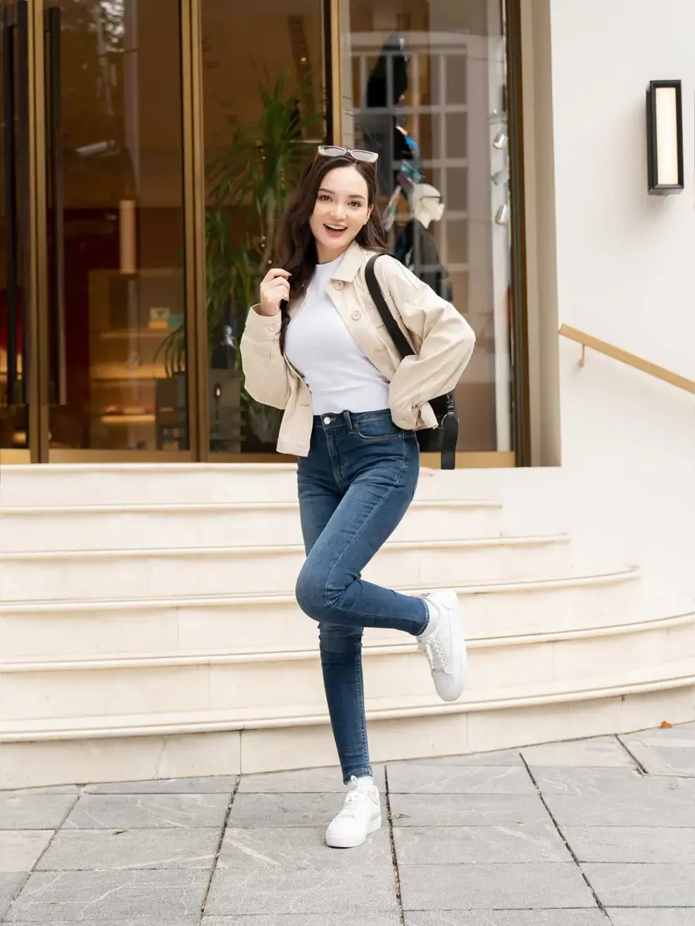 Quần Jeans Nữ Skinny Co Giãn 5 Túi - Xanh đậm - 25