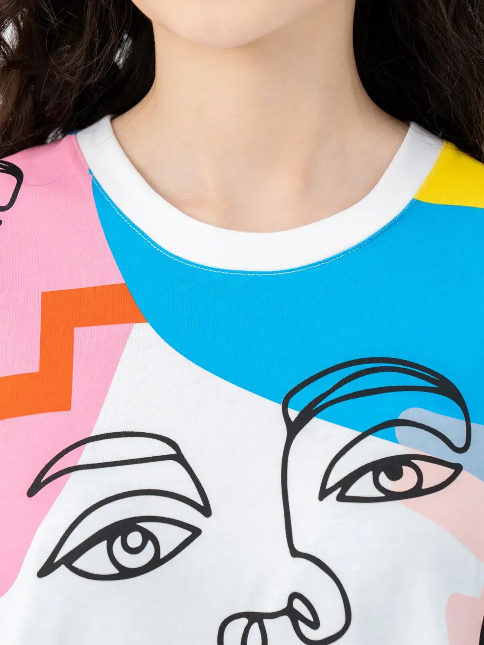 T-shirt Nữ In Tràn Cô Gái Cotton Usa - Trắng 1 - F