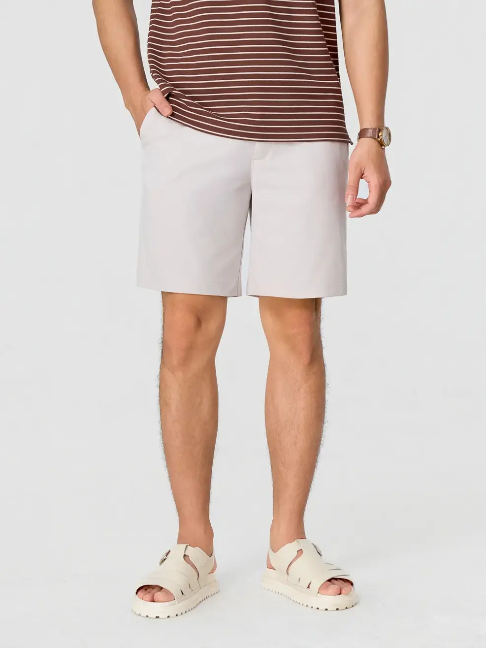 Quần Shorts nam cơ bản phom Relax -  Xám 180 - 29