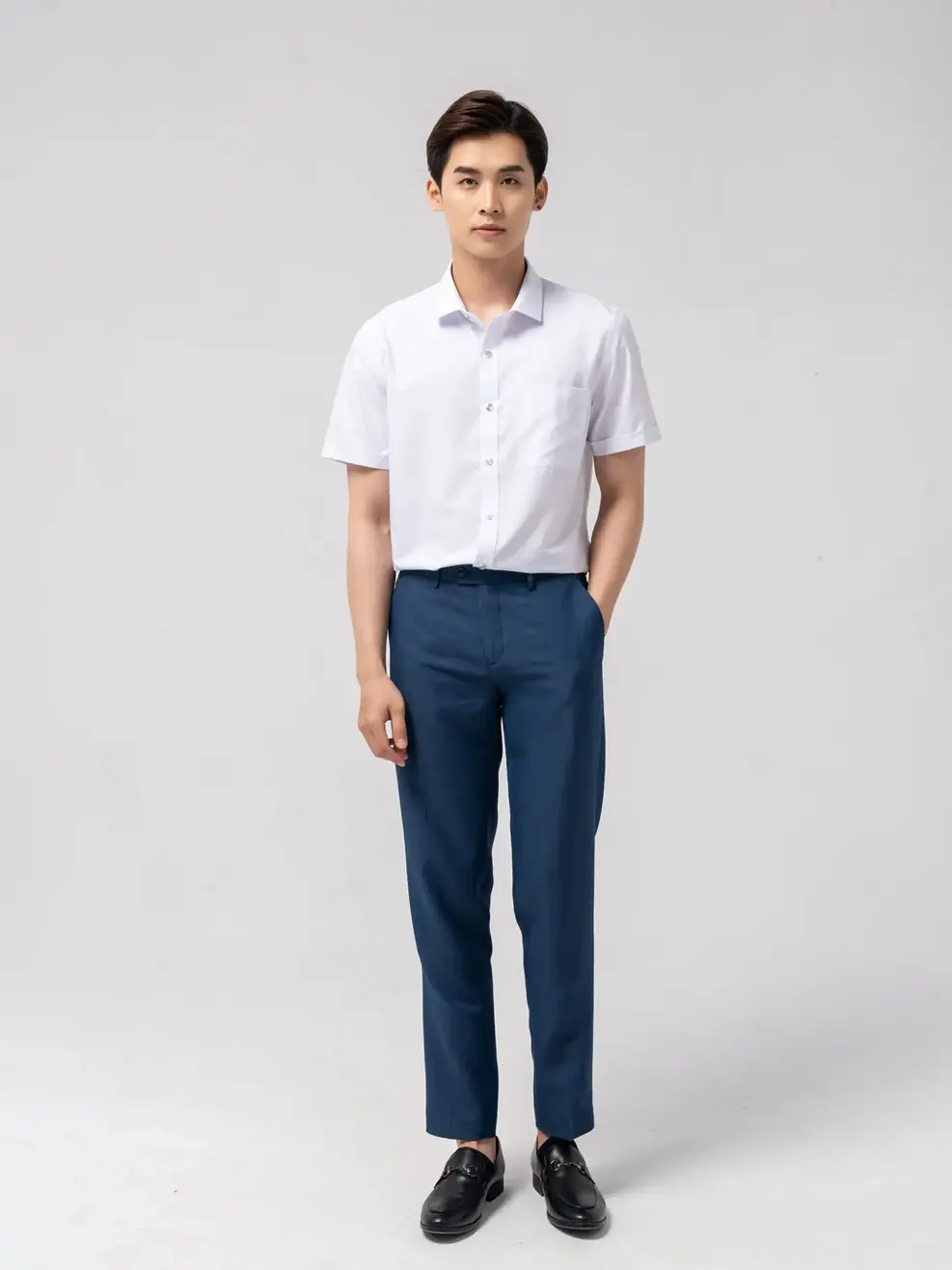 Quần âu nam nano melange - Tím than - M