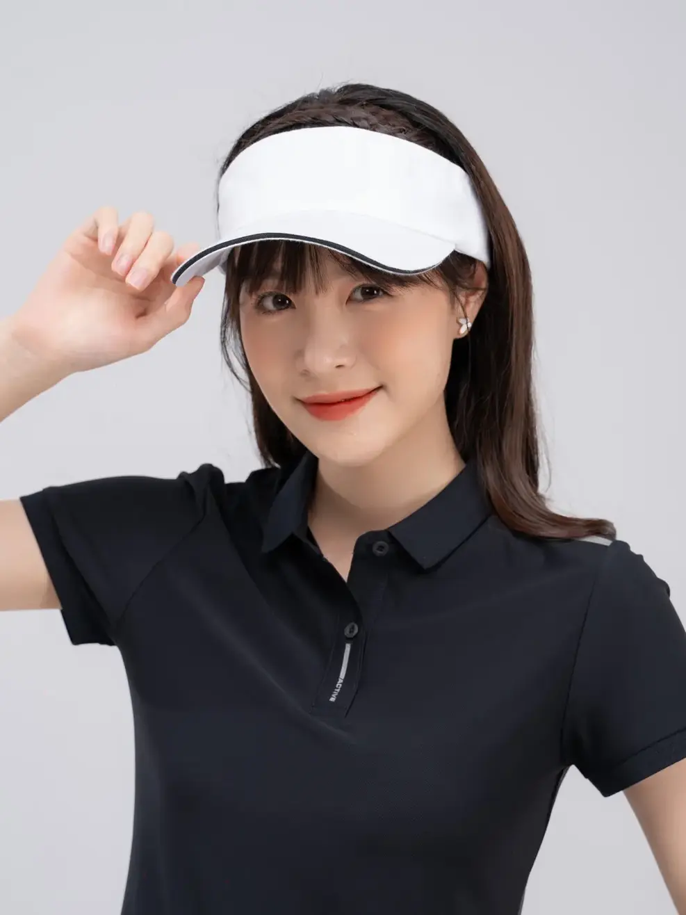 Polo thể thao nữ airycool - Đen - S