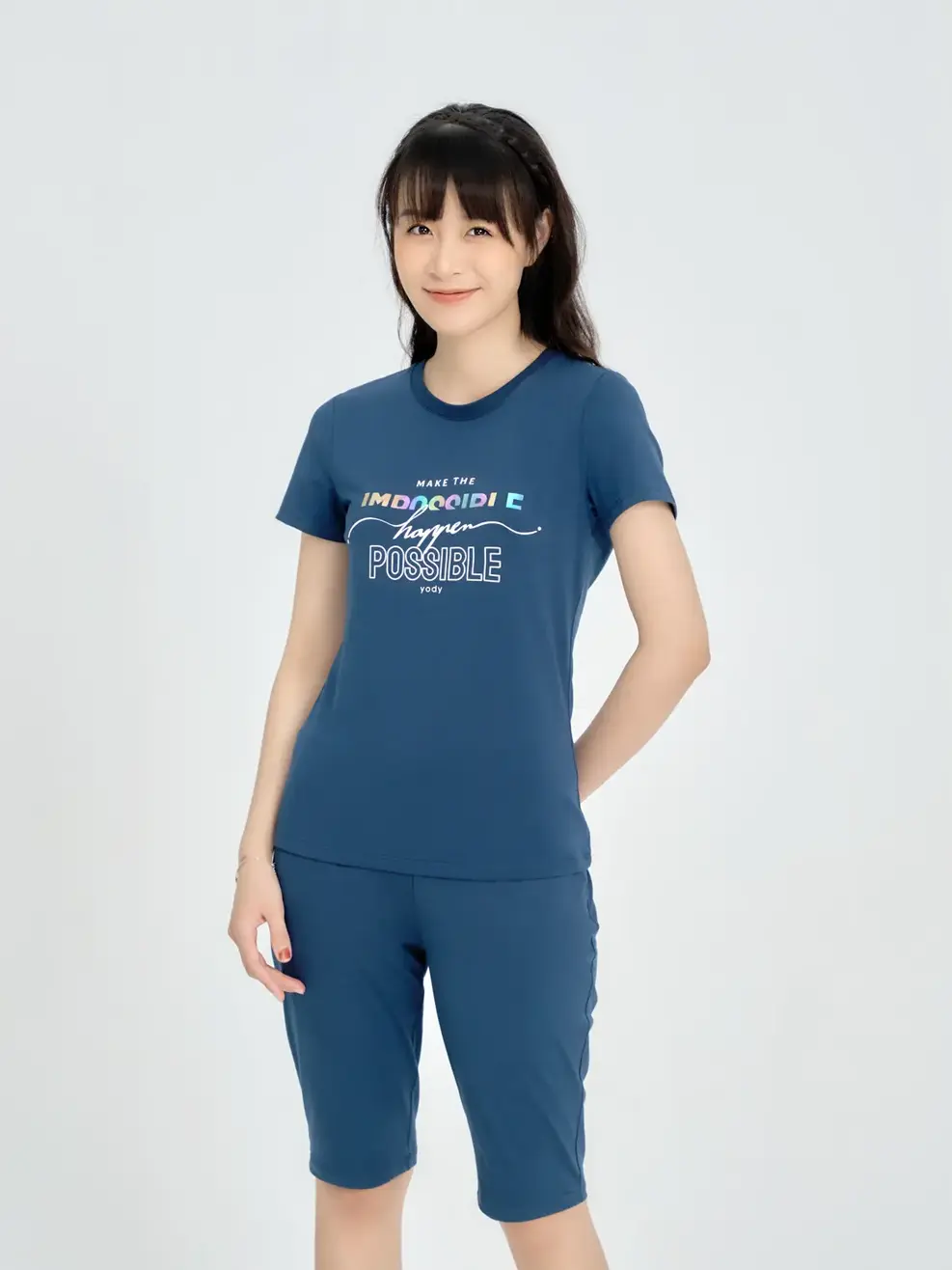 Bộ nữ in posible - Tím than - S