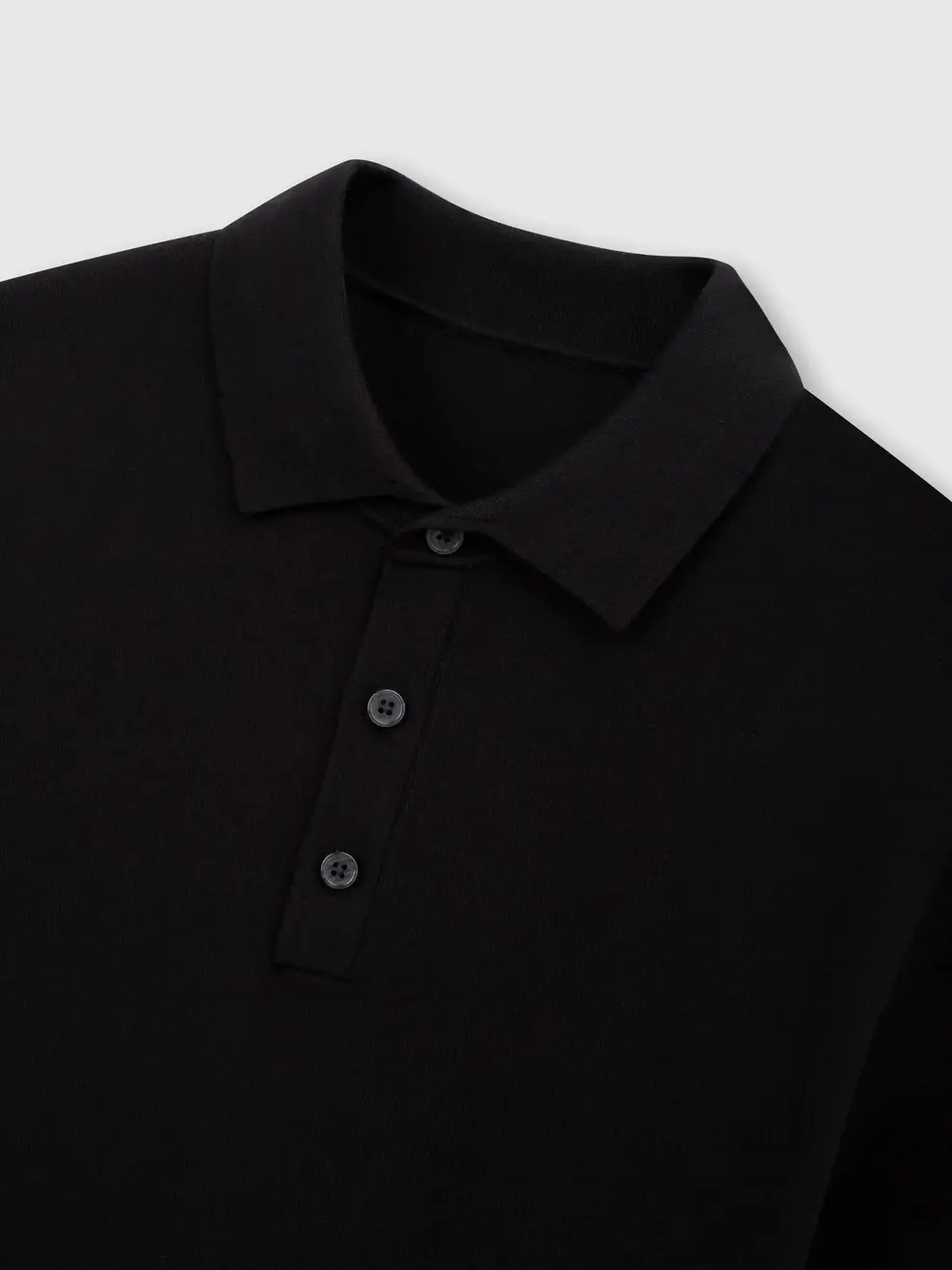 Áo Len Polo Nam Cổ 3 Cúc - Đen 001 - M