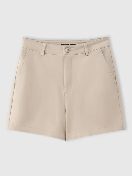 Quần Shorts Nữ Khaki Regular Stretch
