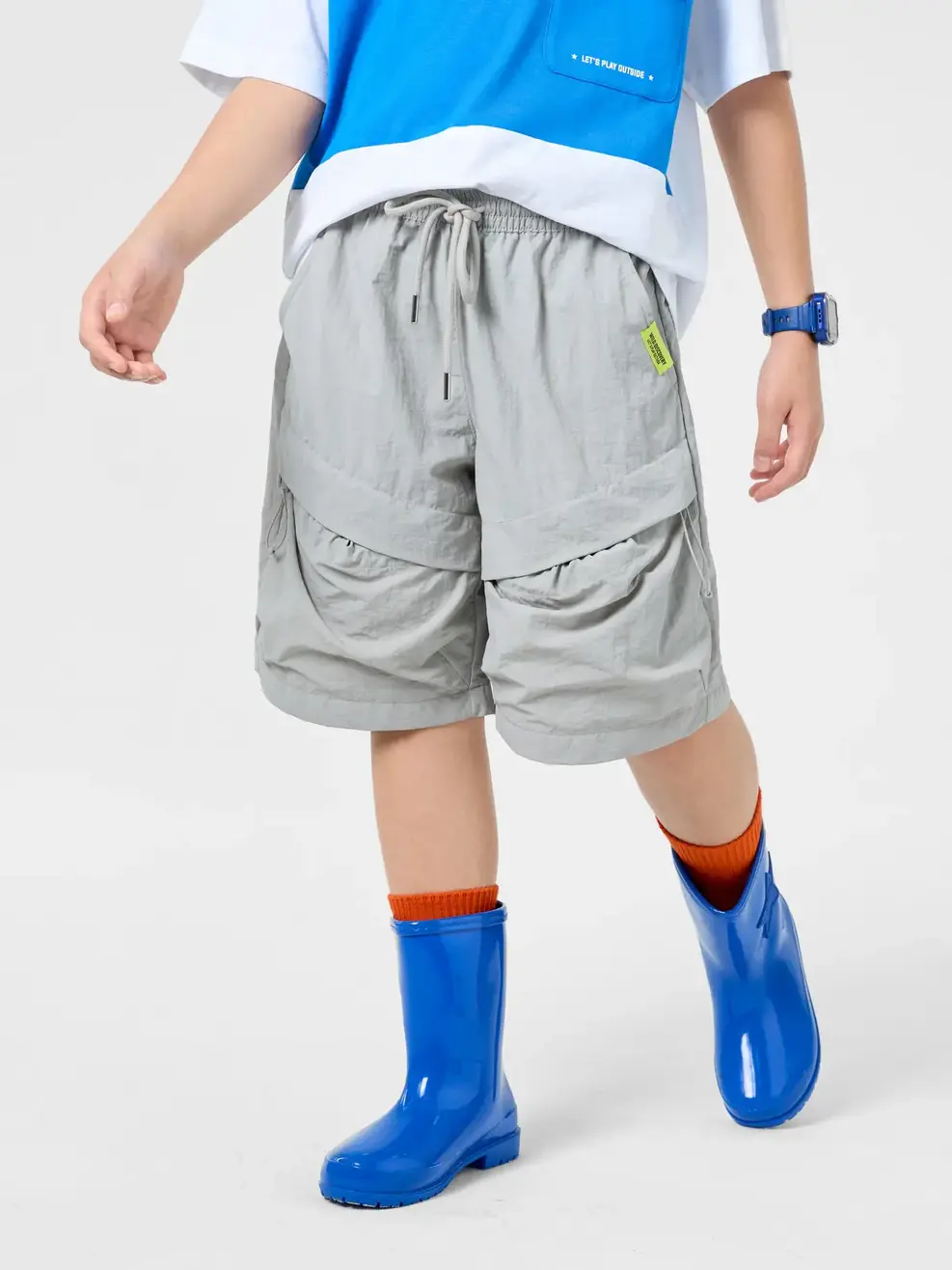 Quần Shorts Gió Rút Dây - GHI 074 - 8-9