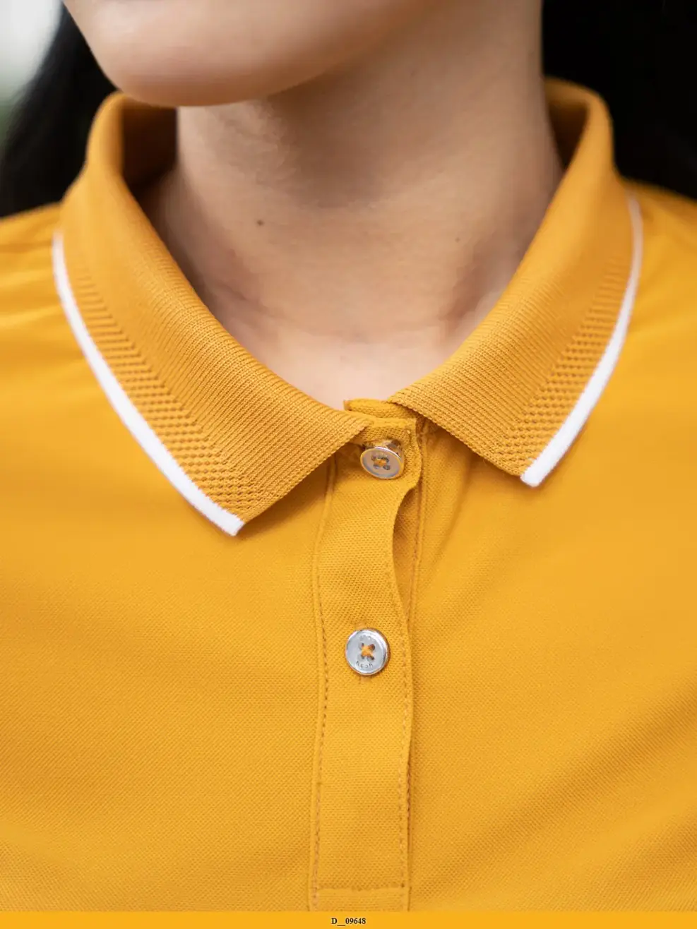 Áo Polo nữ Airycool bo quả trám - Vàng - S