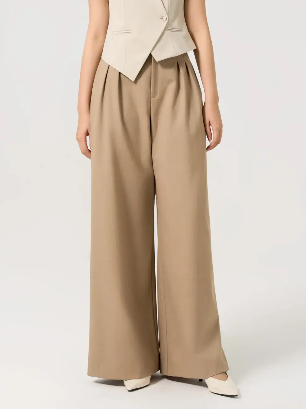 Quần Âu Nữ Dáng Suông Súp Cá Tính  - Nâu - M