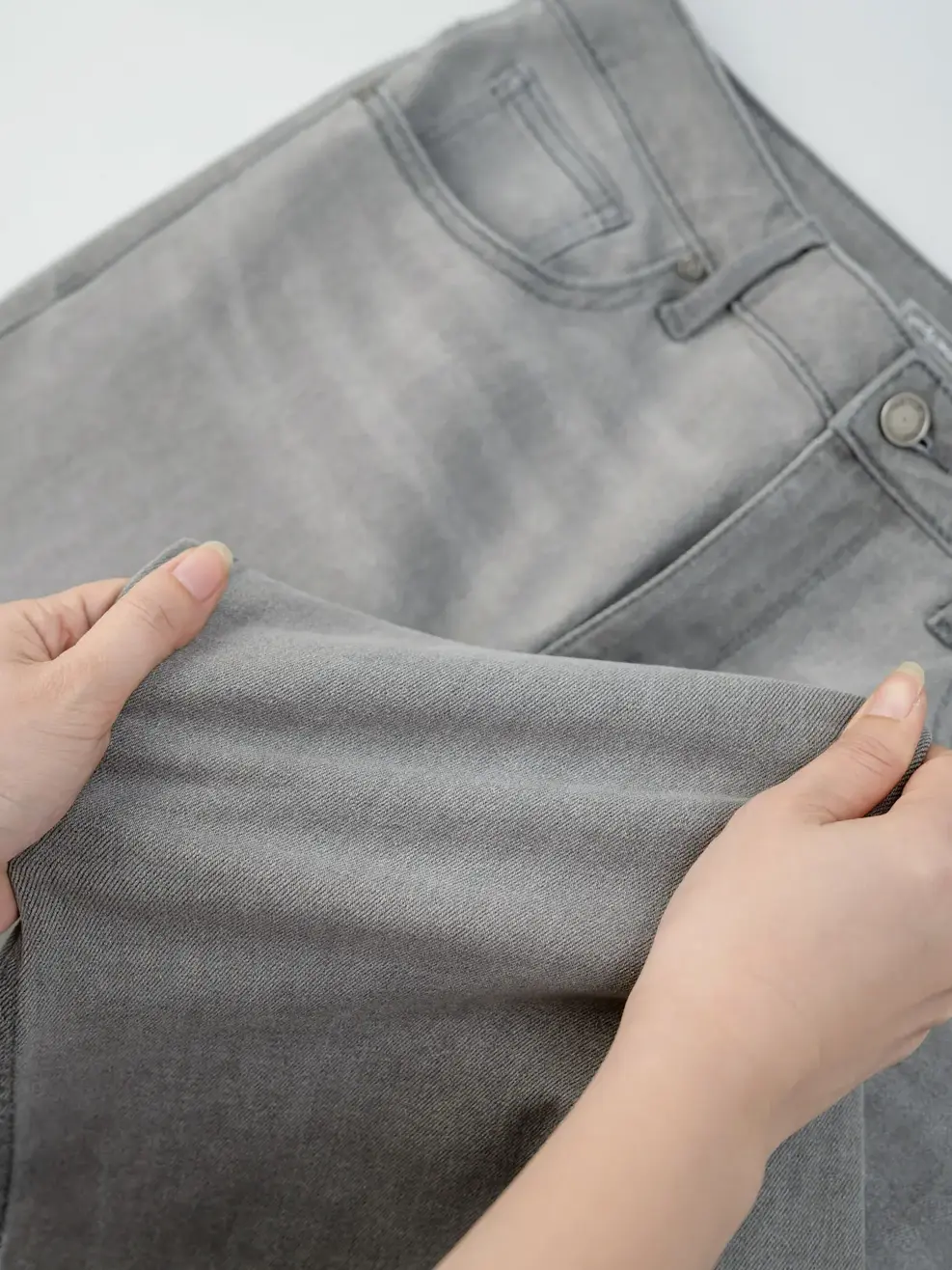Quần Jeans Nam Slim Fit Poly Bền Vững - Ghi - 28