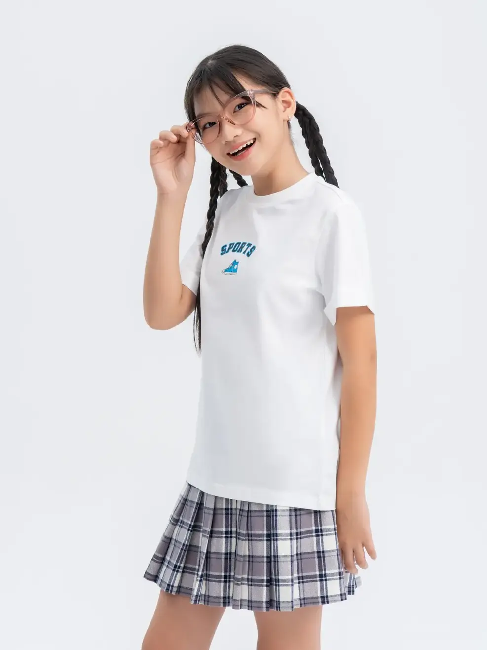 T-shirt Kid Lớn In Giày Sport - Trắng - 10