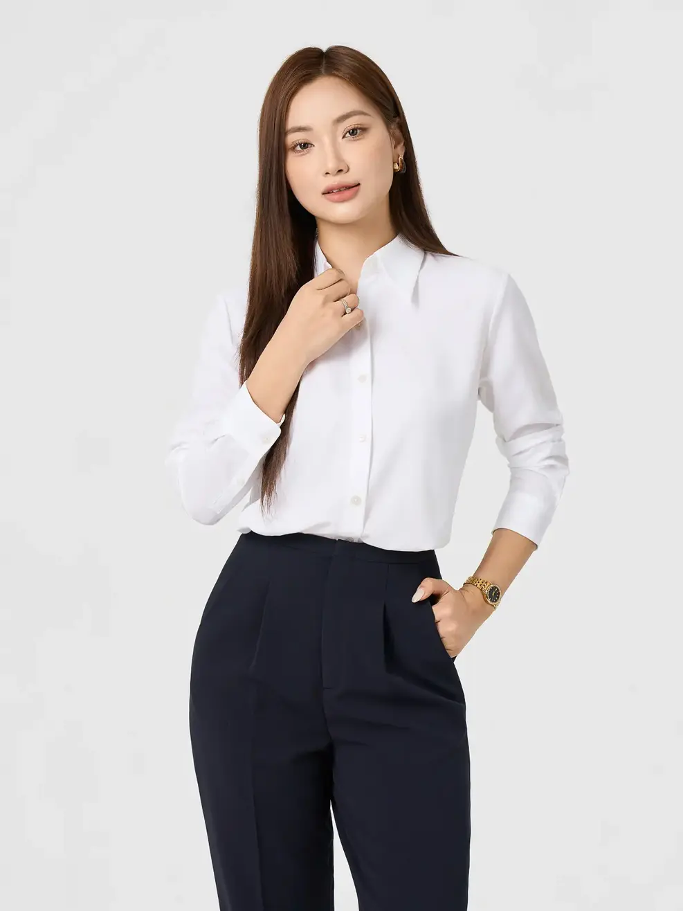 Áo Sơ-mi NANO REGULAR ESSENTIAL - Trắng 001 - S