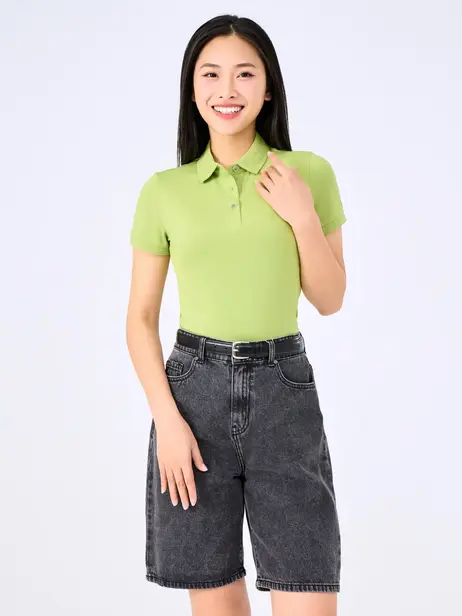 Polo Nữ Gia Đình Vải Mắt Chim