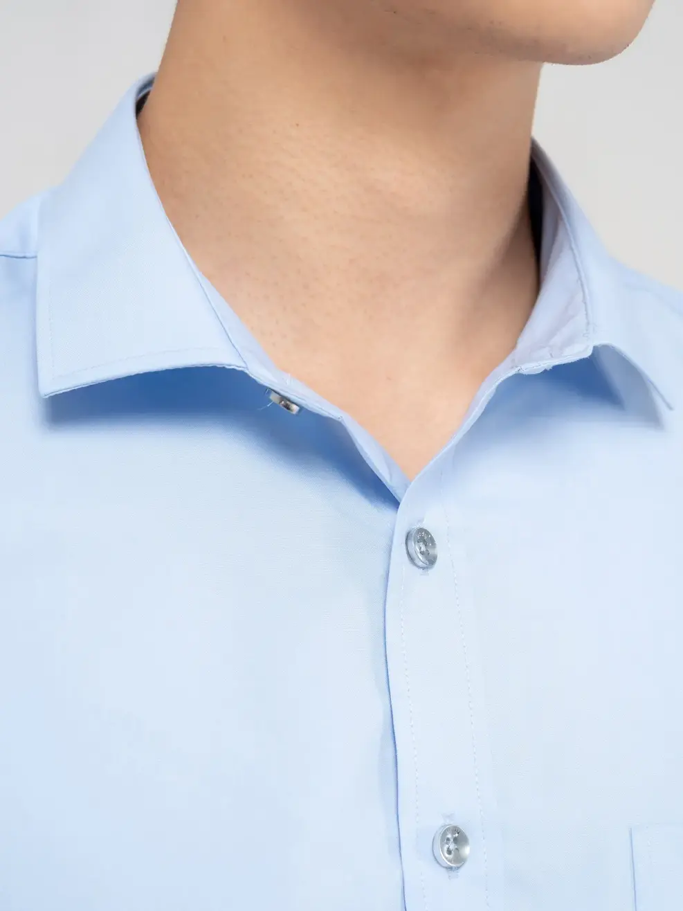 Sơ mi nam cộc tay túi ngực 3M - Xanh nhạt - M