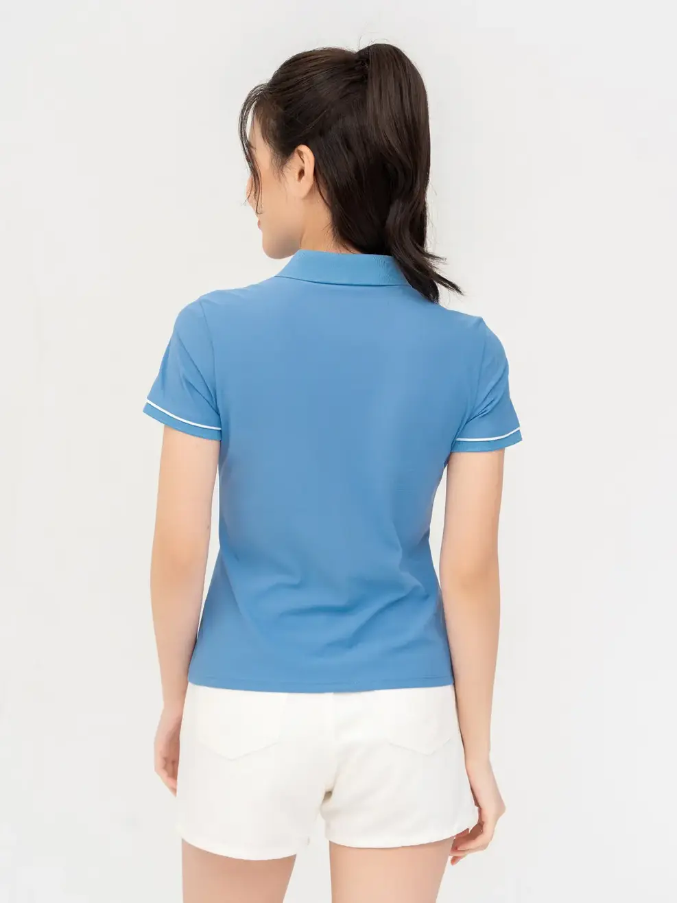 Polo Thể Thao Nữ  Airycool In Ngực Phối Màu - Xanh blue - M