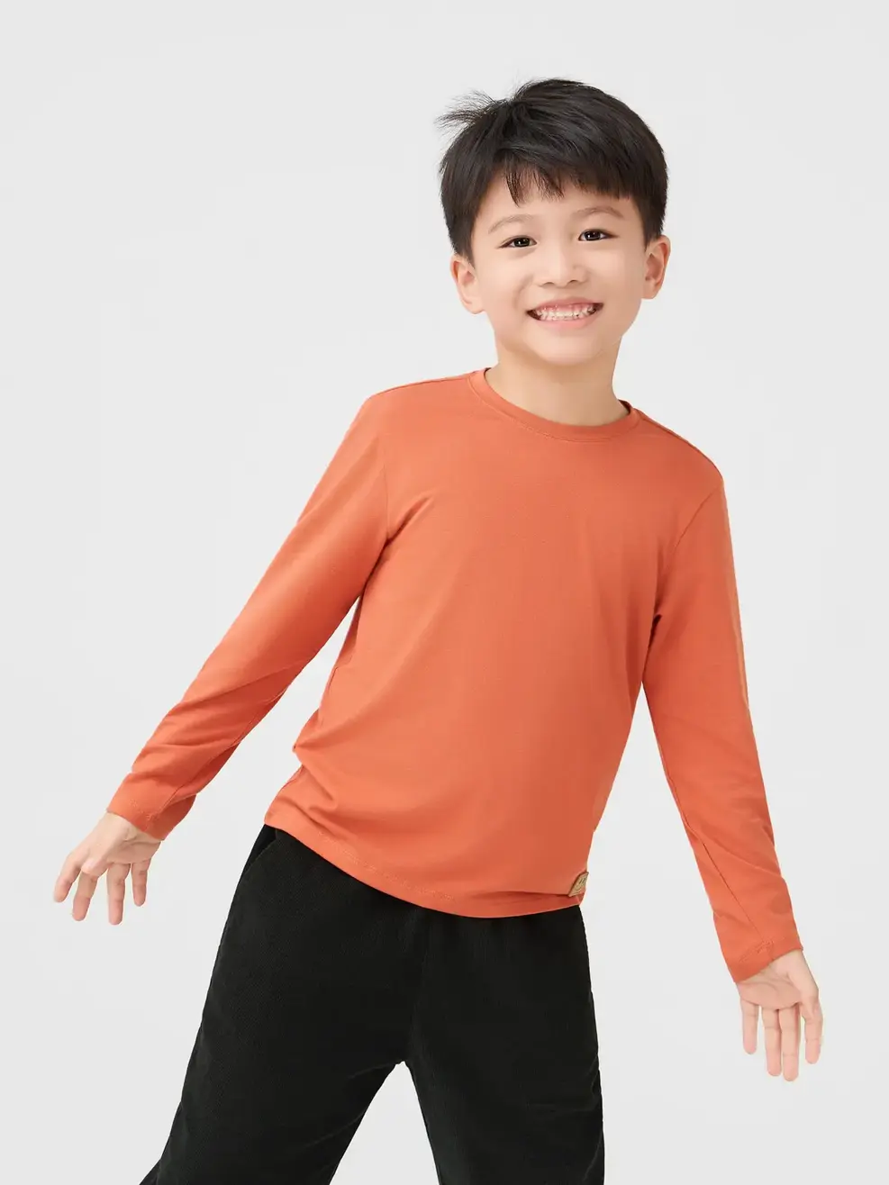 Áo Phông Dài Tay Giữ Nhiệt Bamboo - Màu cam 017 - 104