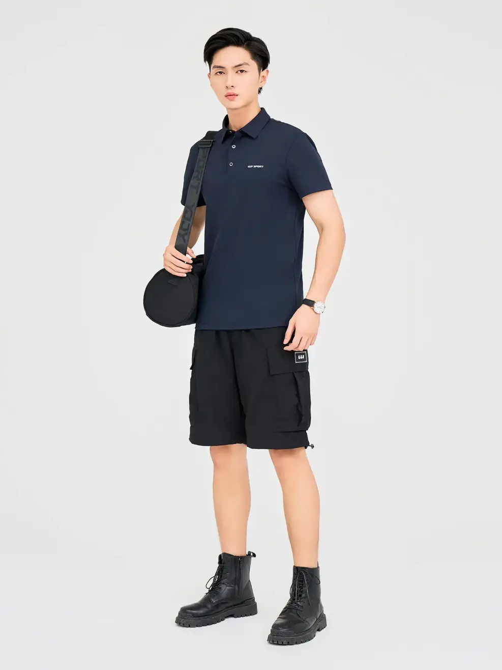 Polo Thể Thao Nam Cổ Ép Seam - Tím than - M