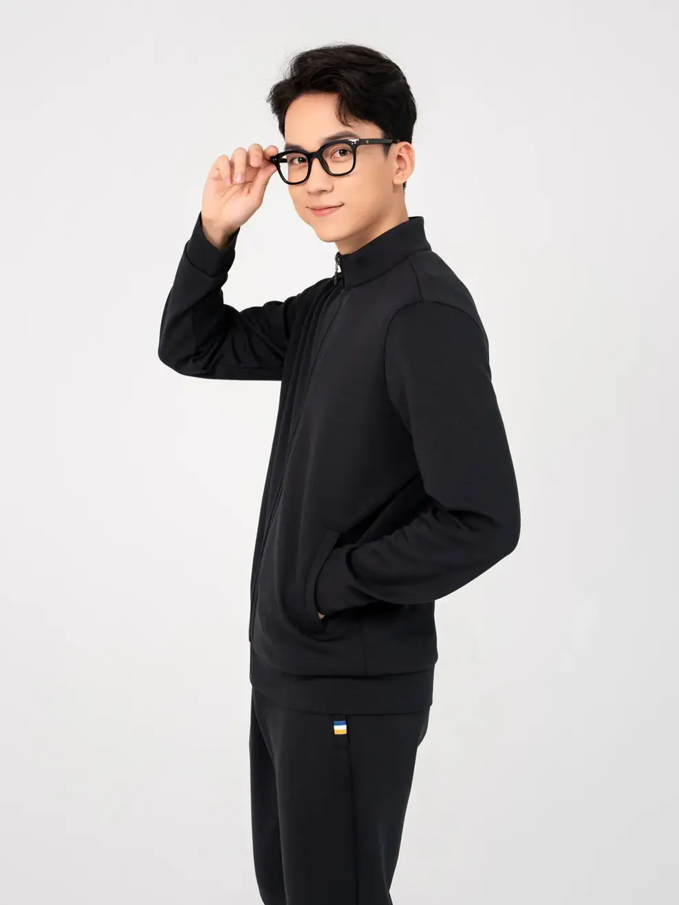 Áo Khoác Nỉ Thể Thao Nam Double Face Smart - Đen - 2XL