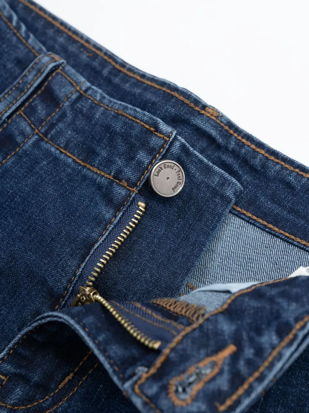 Jean nữ baggy cạp liền co giãn - Xanh đậm - 25