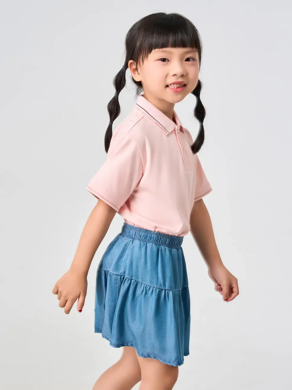 Áo Polo Bo Cổ Dệt Kẻ - hồng 047 - 4-5