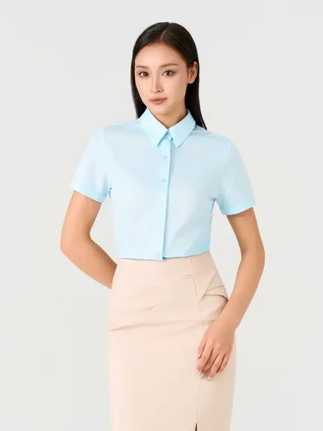 Áo Sơ-mi Nữ Ngắn Tay Regular Essential Co Giãn Chống Nhăn