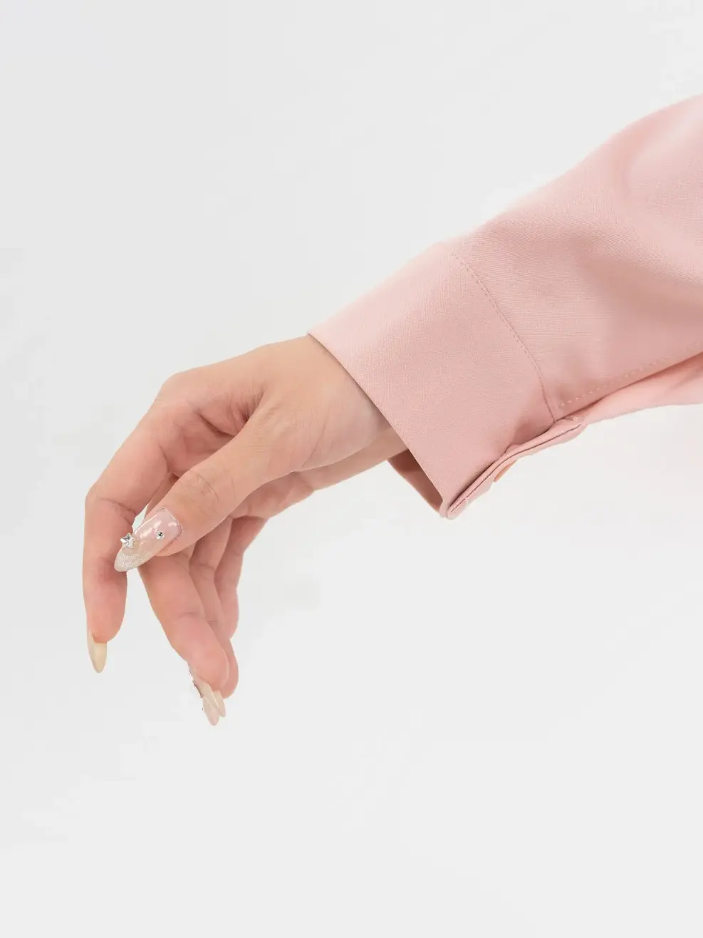 Sơ Mi Dài Tay Nữ Nano Dáng Ôm - Hồng - S