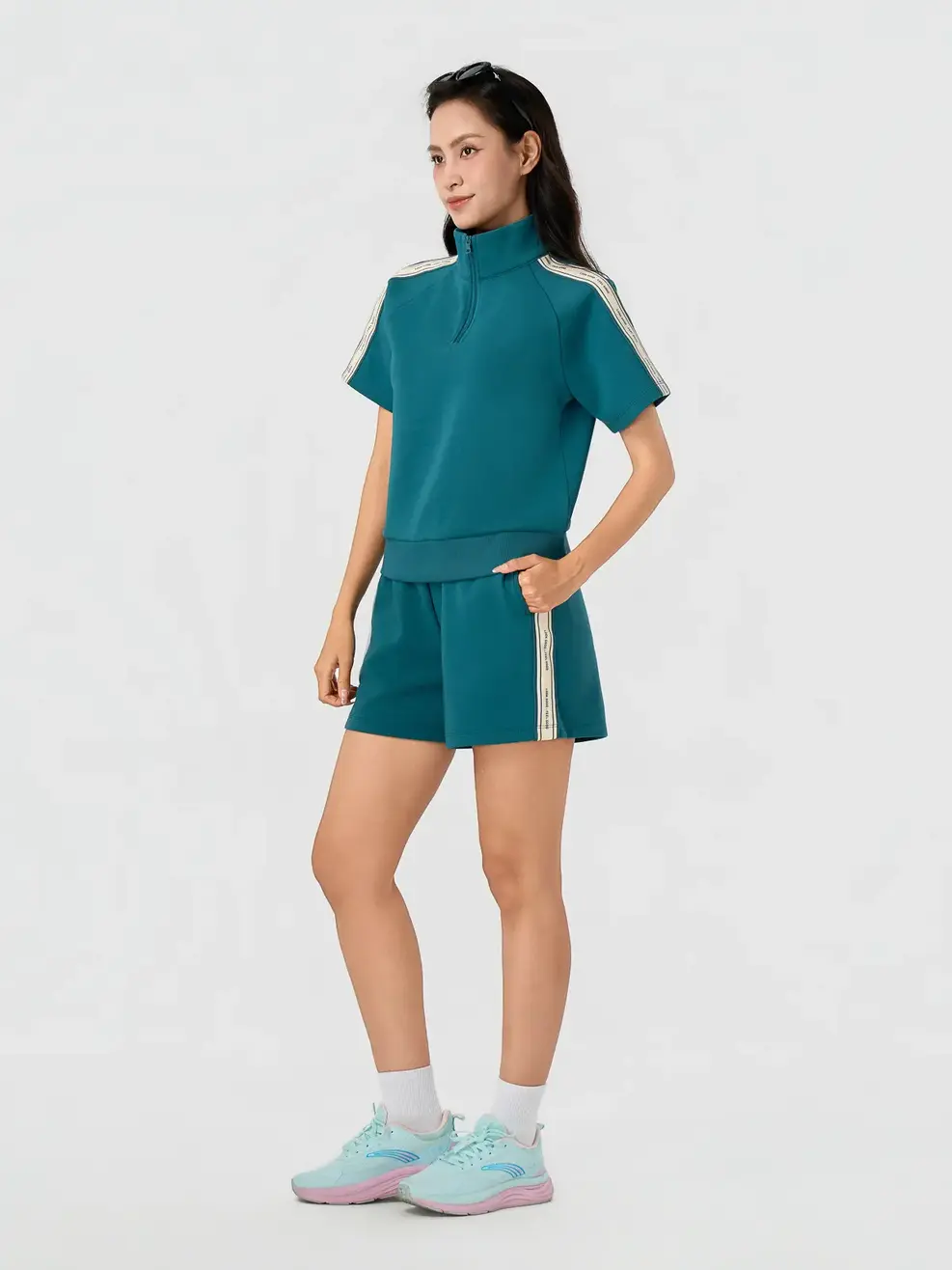 Bộ Đồ Phối Dây Dệt Năng Động - Xanh Lá 145 - S