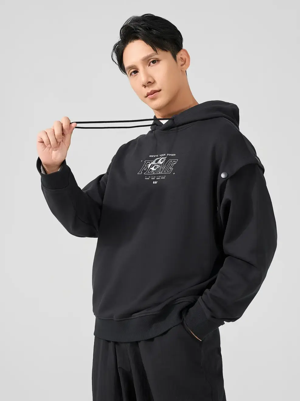 Áo Hoodie Yoguu Tay Tháo Rời - Đen - 0