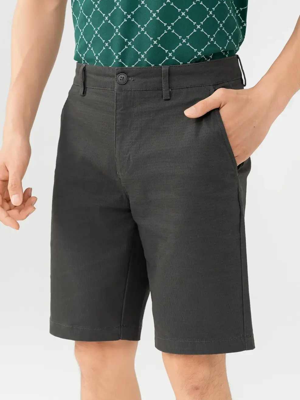 Quần Short Nam Cơ Bản - Ghi Đậm - 28