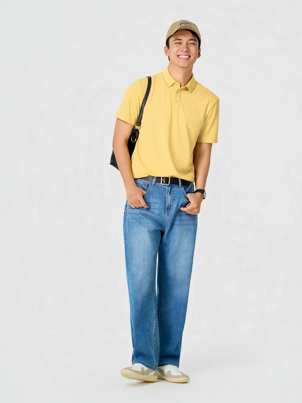 Áo Polo Nam Regular Cổ Ép Có Xẻ Tà -  Vàng 064 - S