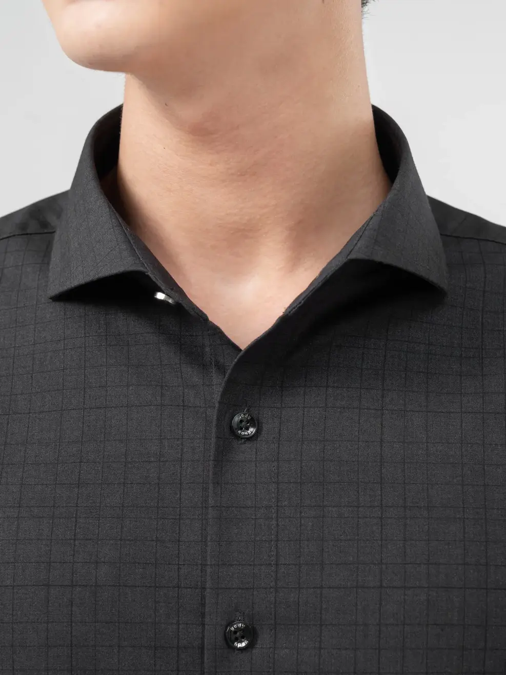 Sơ Mi Dài Tay Bamboo Kẻ Caro - Đen - M