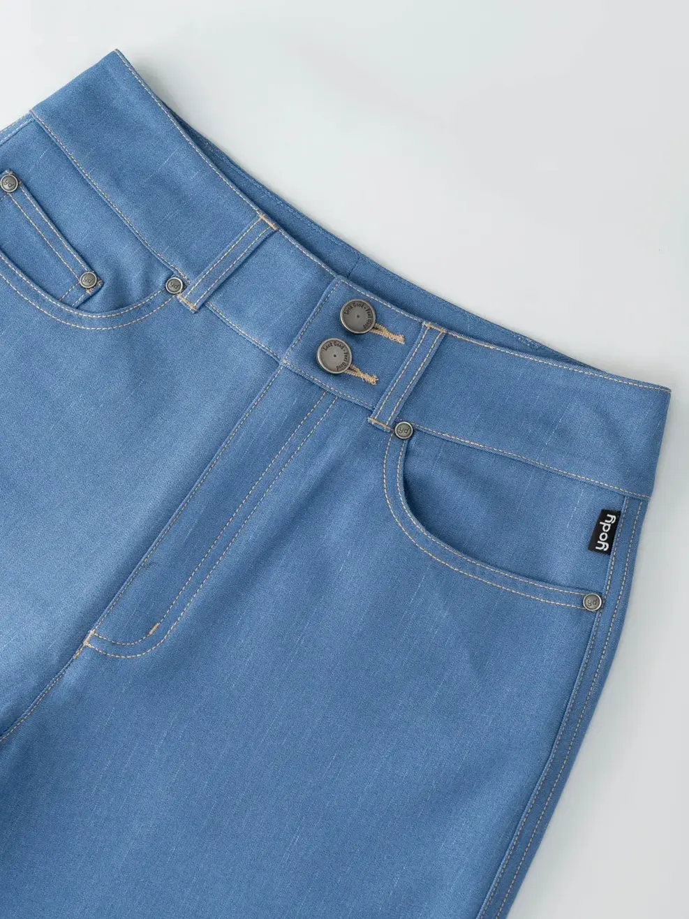 Quần Âu Nữ Suông Giả Denim Cá Tính - Xanh nhạt - S