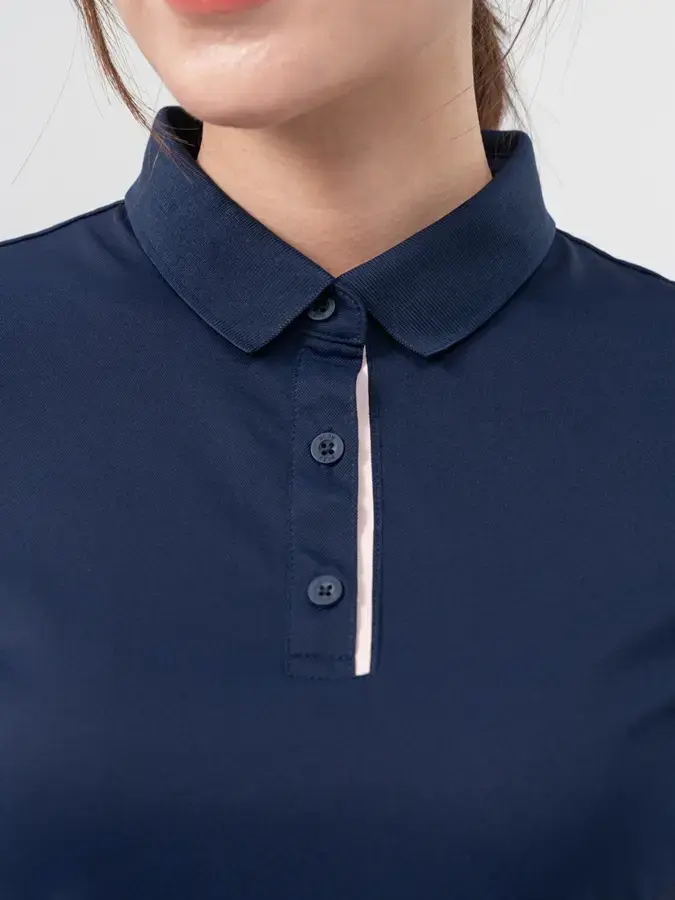 ÁO POLO NỮ ICE CAFE IN SƯỜN - Navy - S