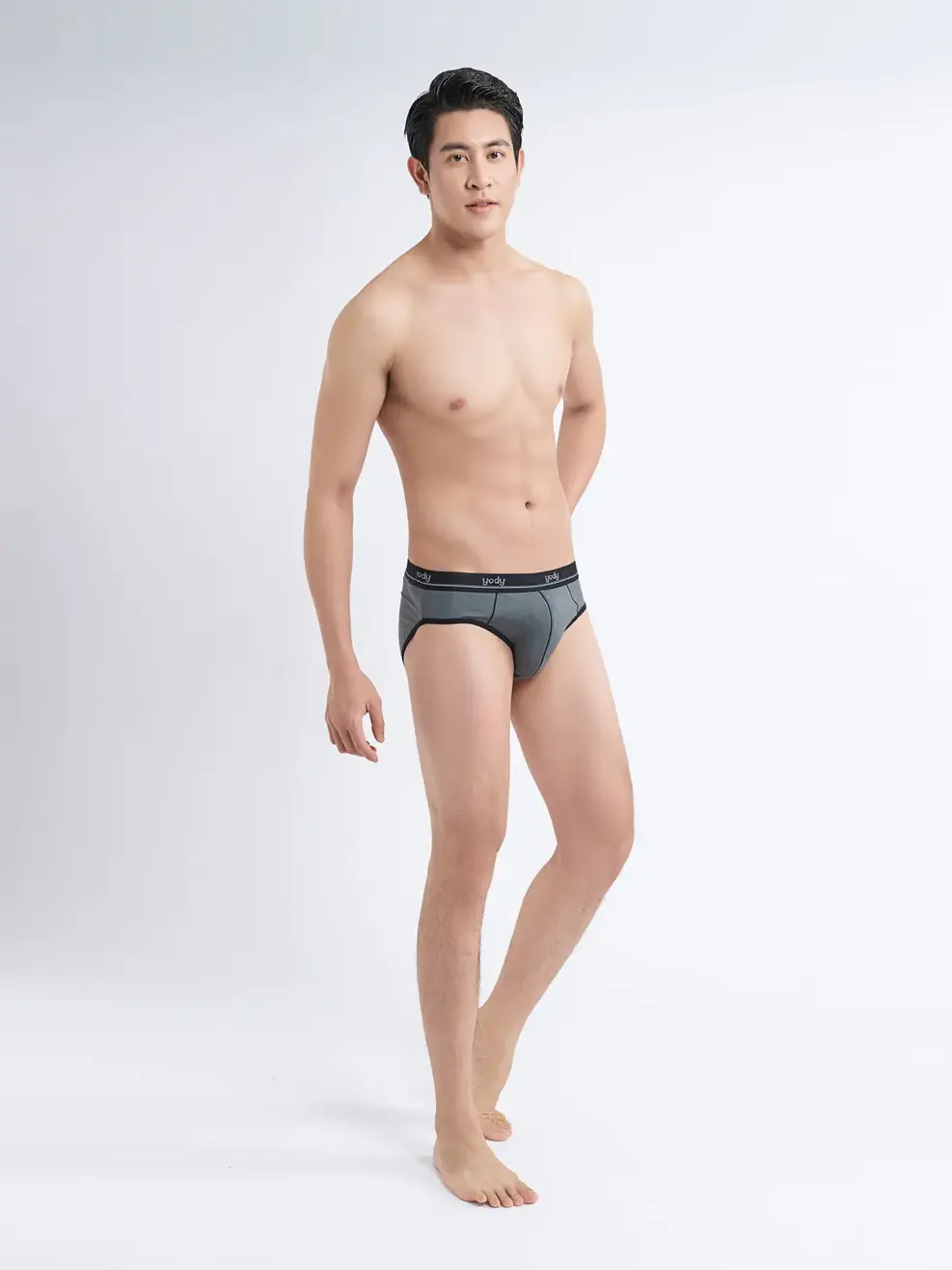 Sịp nam bo kẻ bikini - Xám nhạt - XL