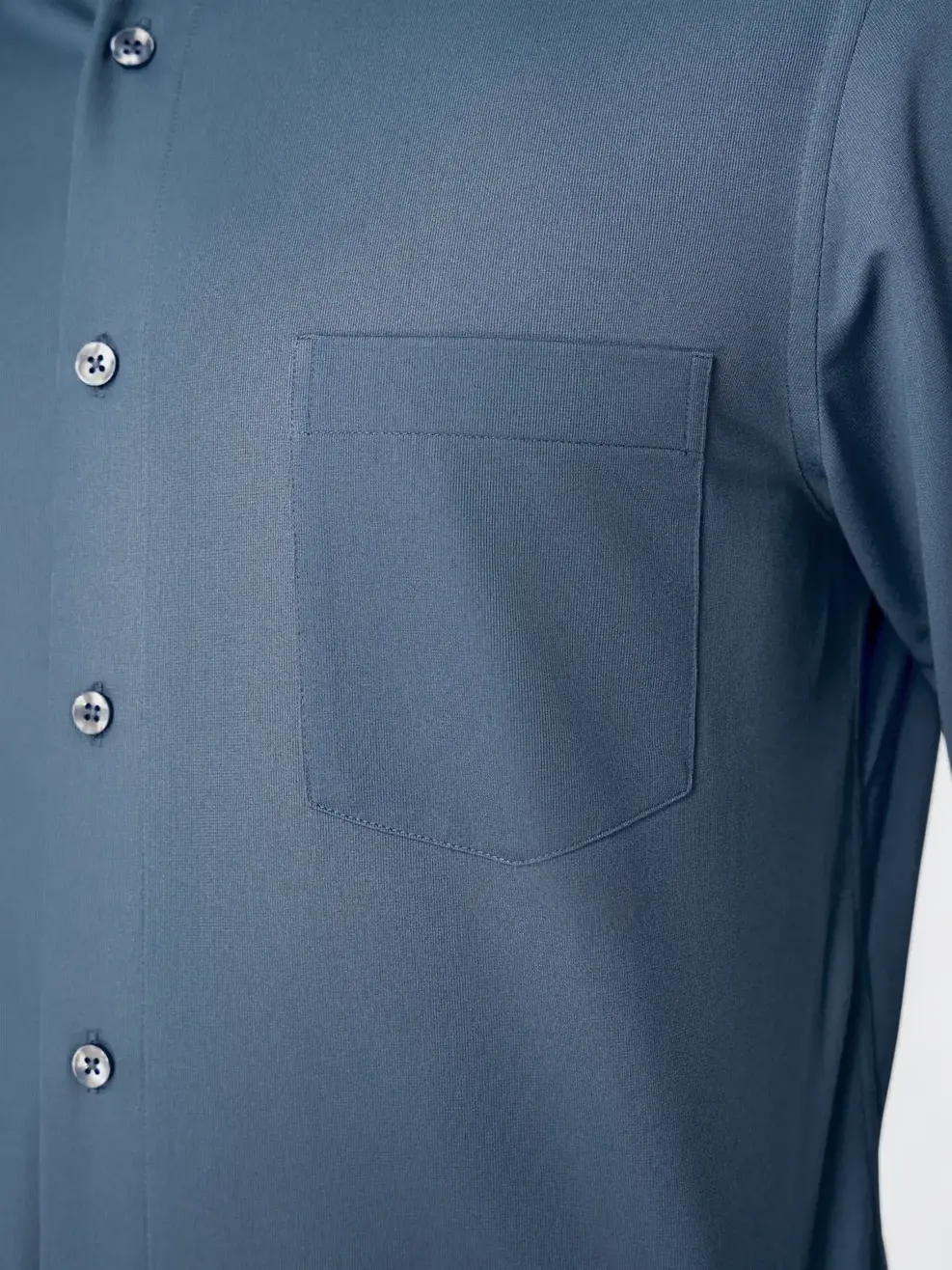 Áo Sơ-mi Nam Dài Tay Knit Túi Ngực - Xanh Ngọc 077 - M