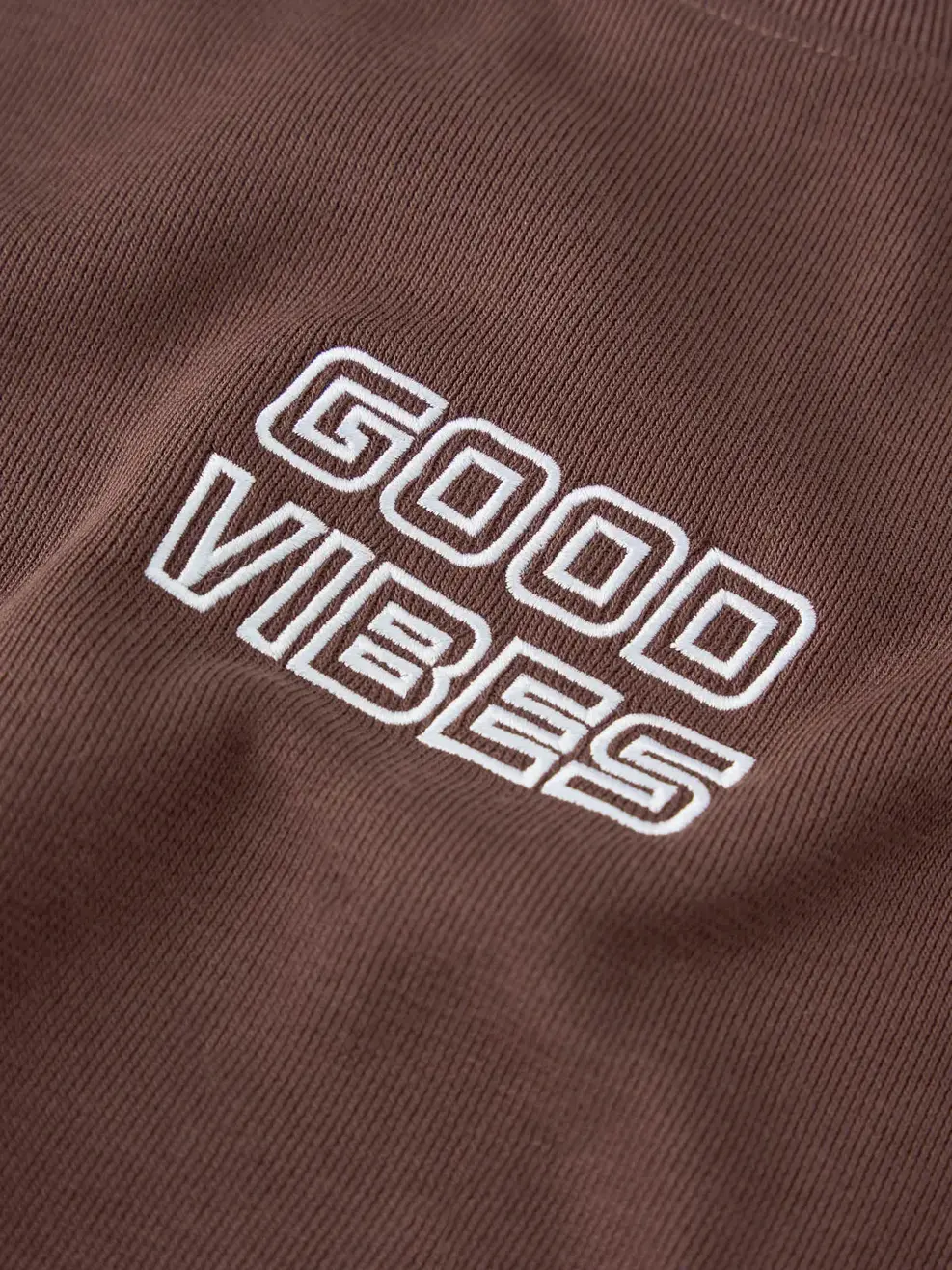 Áo Nỉ Oversize Lửng Thêu Thân Trước - NÂU 093 - S