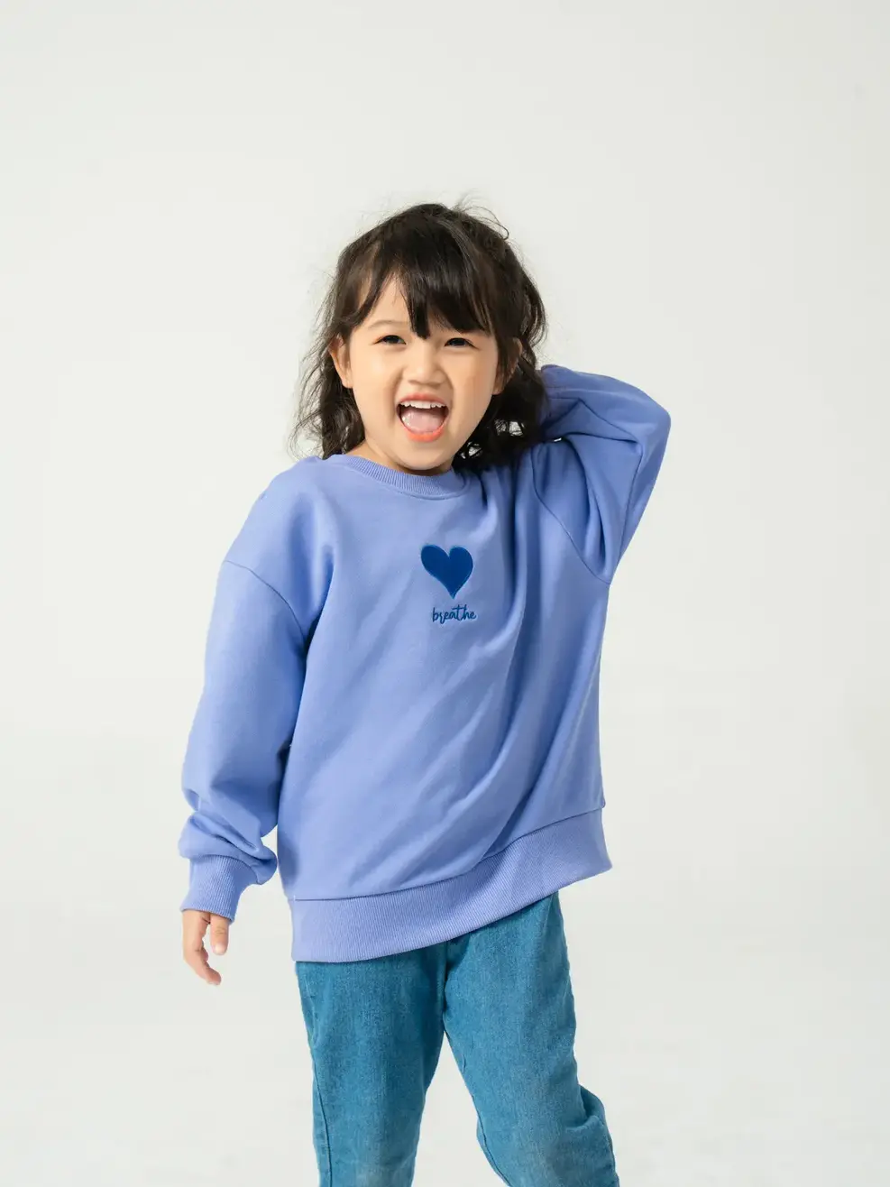 Áo nỉ trẻ em thêu trái tim - Tím - 2