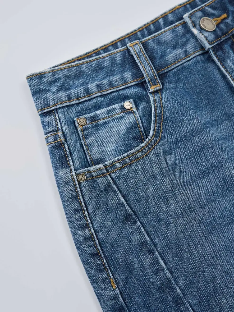 Quần Jeans Wide Leg Đường Can Chéo - Màu chàm 001 - 26