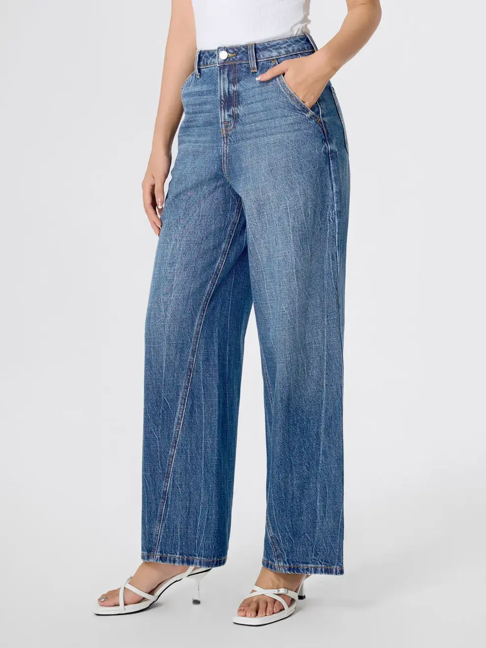 Quần Jeans Gai Xanh Ống Suông Vặn - Màu chàm 002 - 26