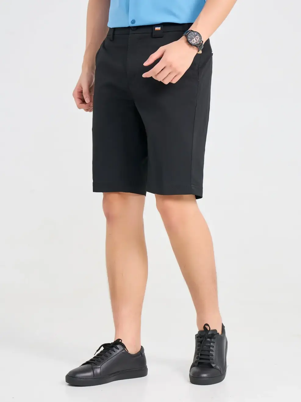 Quần Short Nam Cơ Bản Chun Cúc - Đen - 29