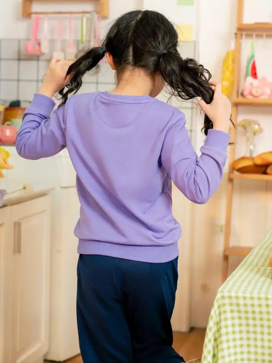 Bộ kid logo biến kiểu - Tím phối tím than - 4
