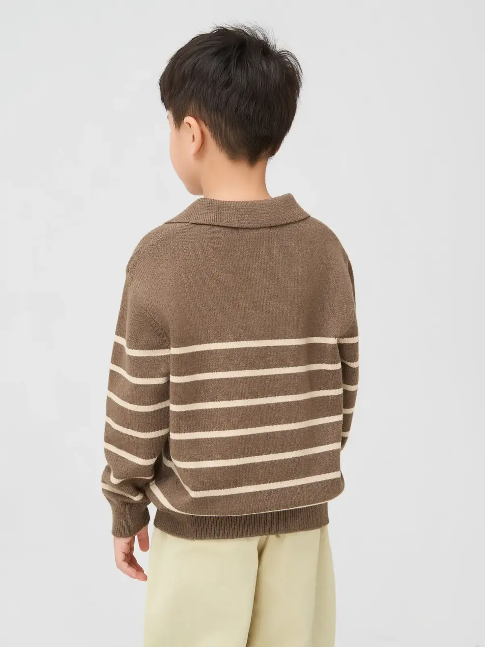 Áo Len Kẻ Ngang Cổ Polo - NÂU 133 - 122