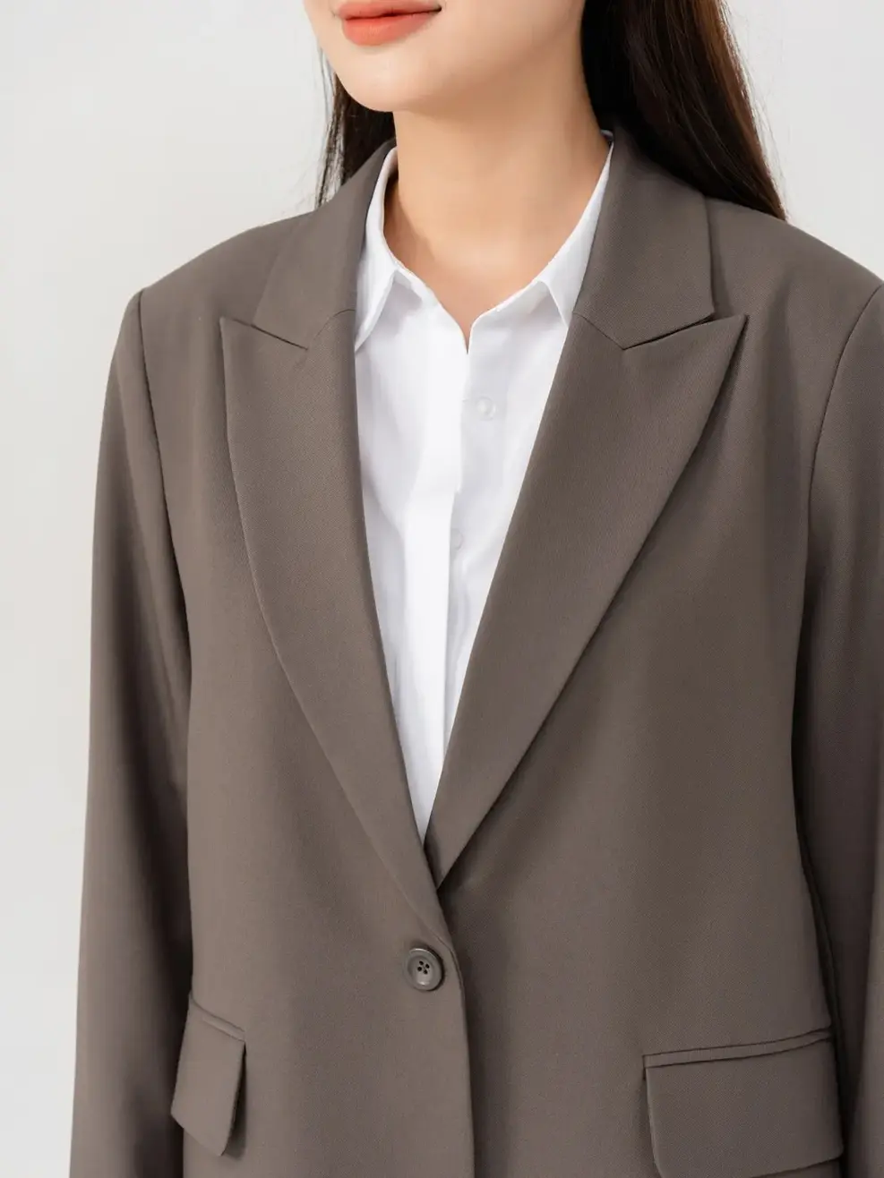Vest Nữ Dáng Blazer Túi Cơi - Nâu đậm - S