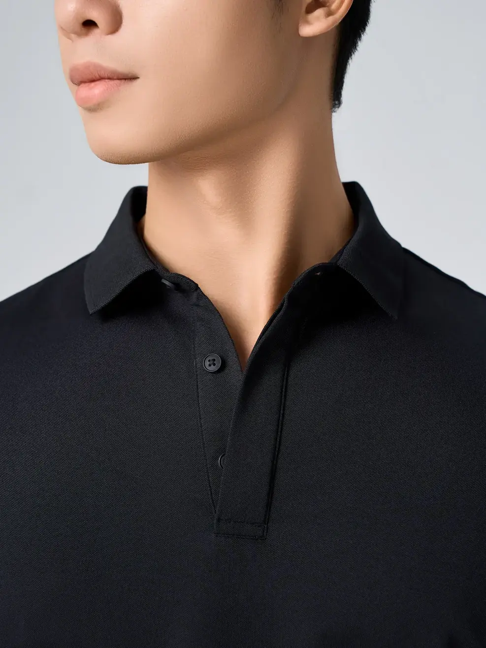 Áo Polo Nẹp Che Cúc - ĐEN 002 - S